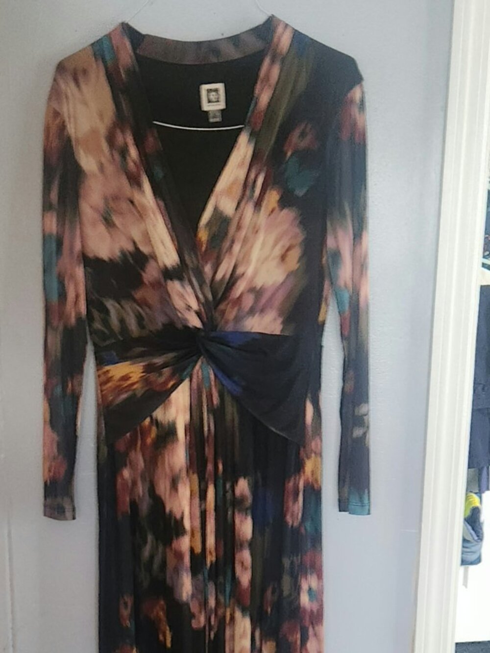 Anne Klein Blurred Watercolor Maxi Dress